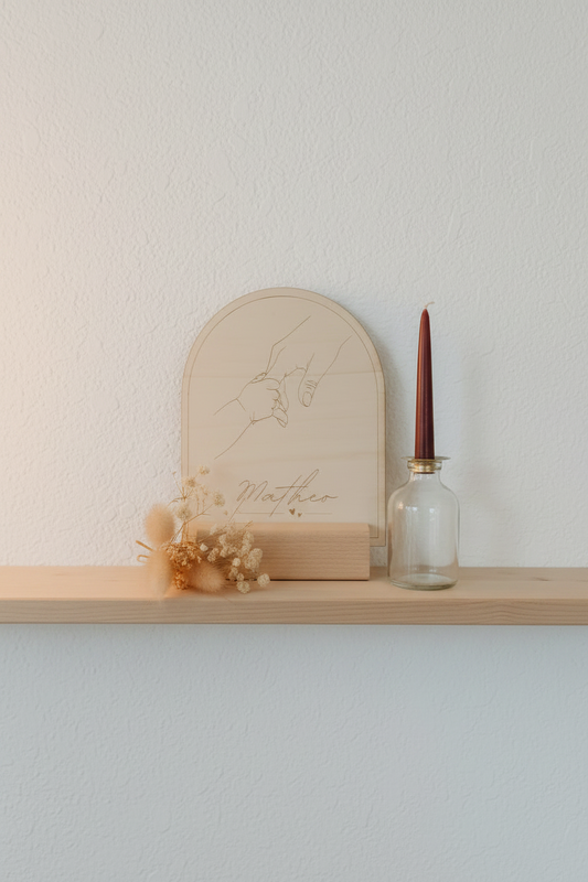 Herinneringsbord +bewaarzakje baby
